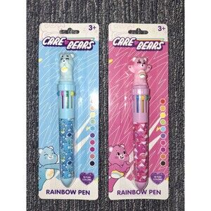 Care Bears Rainbow Pen Set Pink & Blue Multicolor Ink